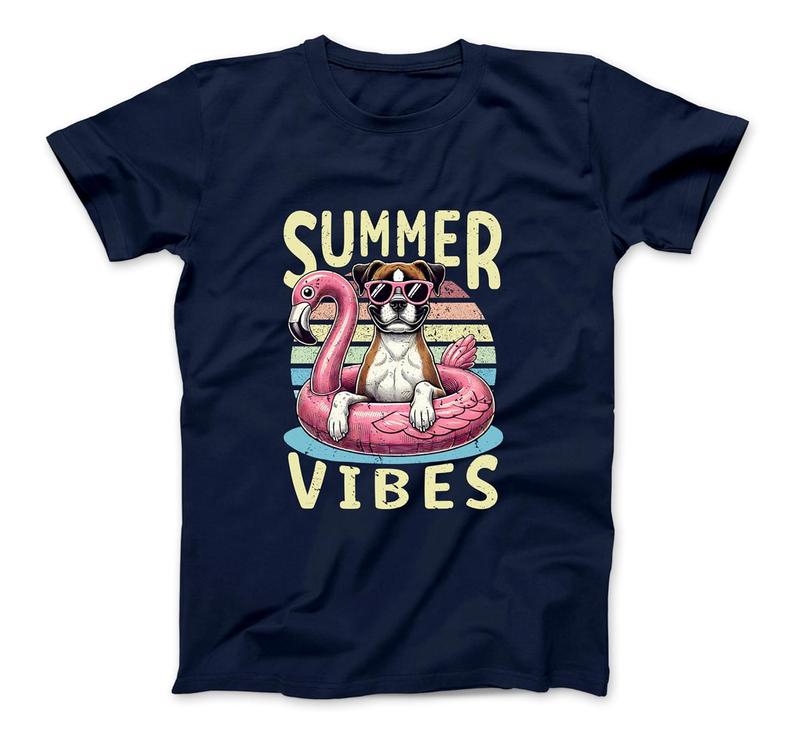 TikTok Shop Retro Summer Vibes Boxer Dog Mom Vacation Trip T Shirt