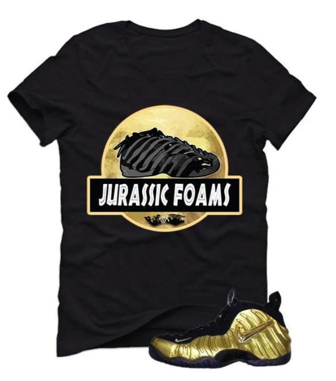 TikTok Shop AIR FOAMPOSITE PRO METALLIC GOLD BLACK T JURASSIC UNISEX