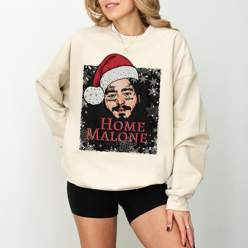 TikTok Shop Home Malone Sweatshirt Ugly Christmas Sweathirt Funny Christmas Sweathirt Home Alone Sweathirt Ghost Malone Shirt Christmas Gift Vintage Christmas Sweatshirt