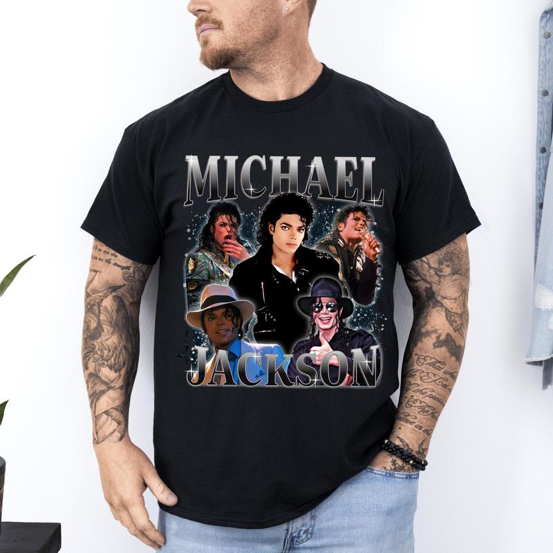 TikTok Shop Michael Jackson T Shirt Unisex Short Sleeves Tee for Men and Women up to Size 4XL