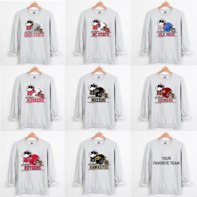 TikTok Shop Custom Football Season Sweatshirt T shirt Cute Dog x College Football shirt Sports Fans Unisex Shirt nfl shirt nfl merch humor shirts silly shirts funny shirts for women for men