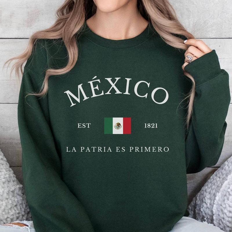 TikTok Shop Mexico Pullover Sweatshirt Mexico Halloween Gift Crewneck Shirt Mexico Gift Mexican Flag Travel Sweatshirt Unisex Clothing Trending Mexico T Shirt Sweatshirt Hoodie