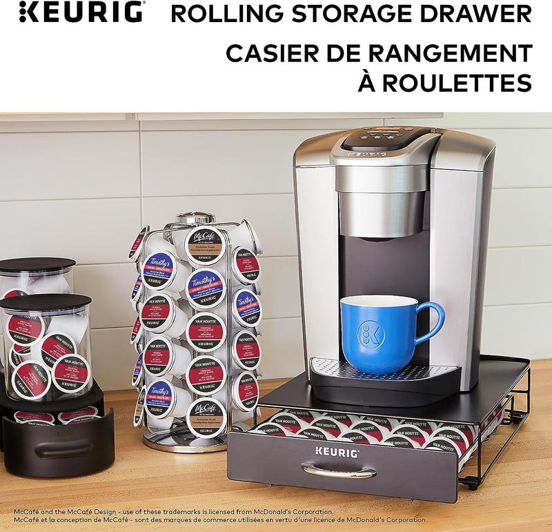 TikTok Shop Keurig Under Brewer Storage Drawer Coffee Pod Storage Holds Upto 35 Keurig K Cup Pods Black