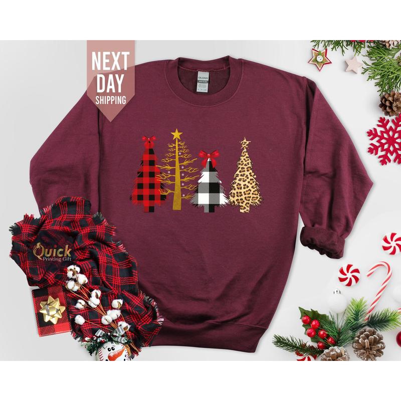 TikTok Shop Christmas Tree Jumper Family Matching Christmas Jumper Christmas Sweatshirt Women Men Holiday Christmas Sweatshirt Kids Christmas Gift Comfortable cotton Sweathshirt And Hoodie For Mens An...