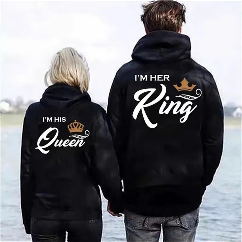 King and queen hoodies in stores best sale