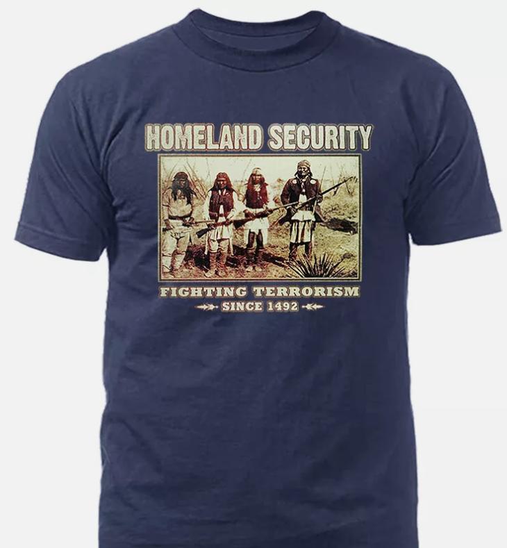 TikTok Shop Homeland Security Since 1492 T shirt Indian Native American Cotton Man Menswear Soft Top Traditional