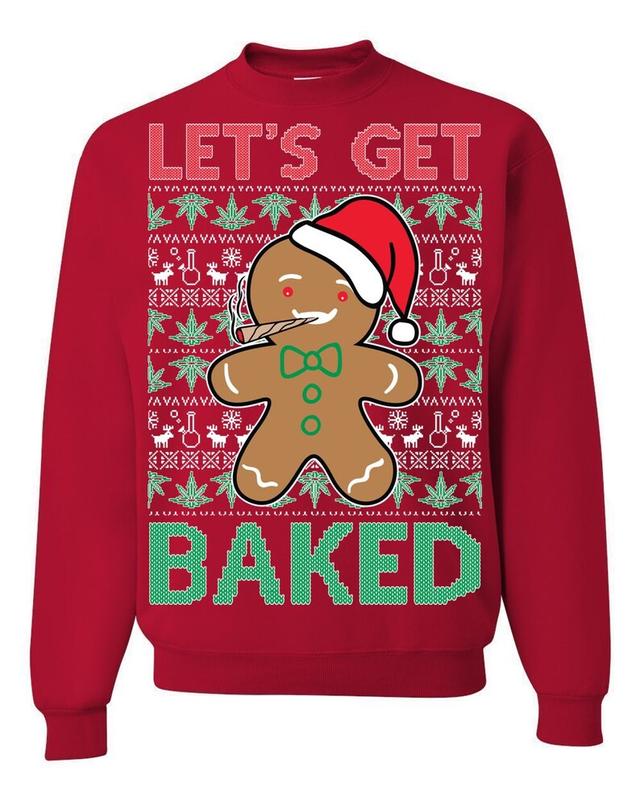 TikTok Shop Blacklyly Let S Get Baked Ugly Christmas Sweater Sweatshirt Sweatshirt Unisex Sweatshirt Sweater Casual Comfort Long Sleeve Tops Sweatshirts