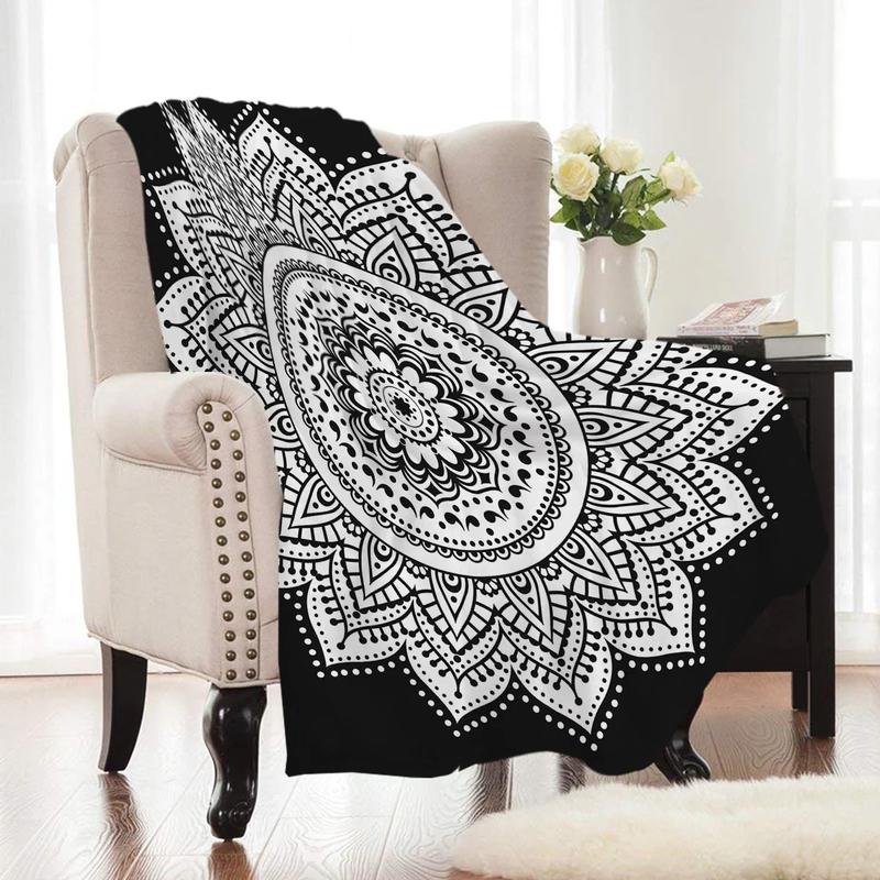 Boho Mandala Printed Sherpa buy Blanket