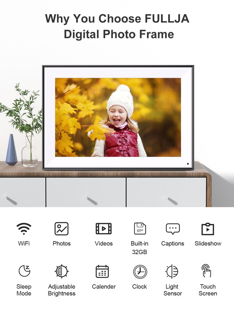 【Vivid Photo Quality】The digital picture frame with 1280*800 Resolution