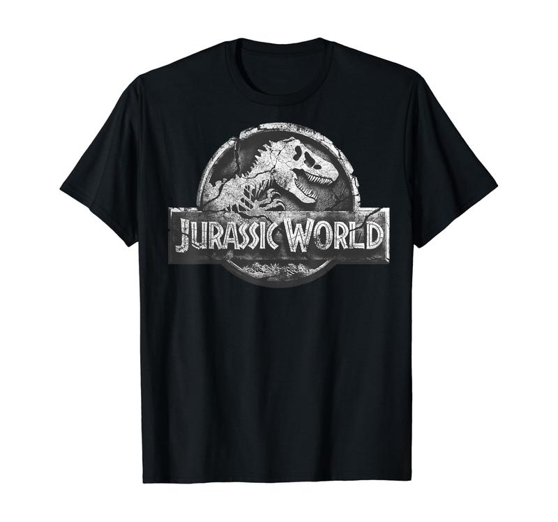 Jurassic World Two Distressed Stone Logo Graphic T-Shirt Jurassic World Two Distressed Stone Logo Graphic T-Shirt