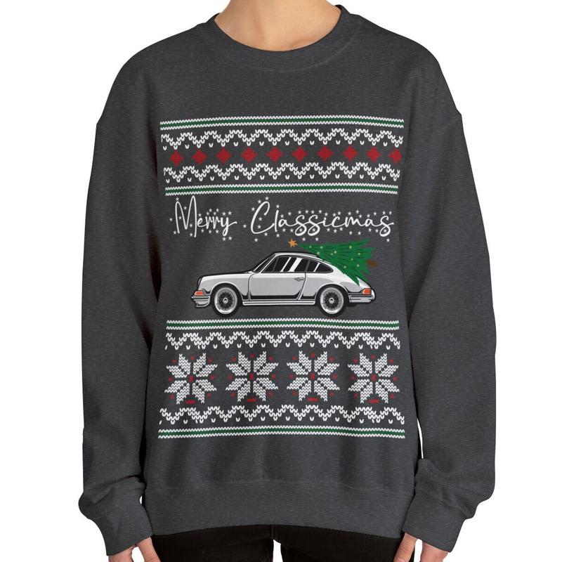 TikTok Shop Ugly Christmas Sweater Merry Classicmas Christmas Sweatshirt Classic Sports Car Christmas Gift Car Guy Holiday Gift Ugly Xmas Sweater