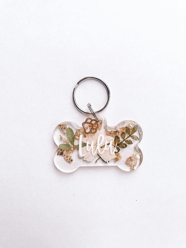 Flower dog tag best sale