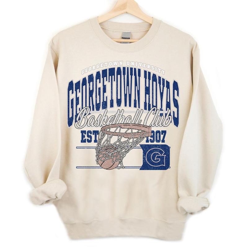 TikTok Shop Georgetown Hoyas Vintage Basketball NCAA Sweatshirt T Shirt Hoodie Vintage Sweatshirt NCAA Georgetown University Classic Sports Sweatshirt Gifts For Football Fan Sport For Men For Women