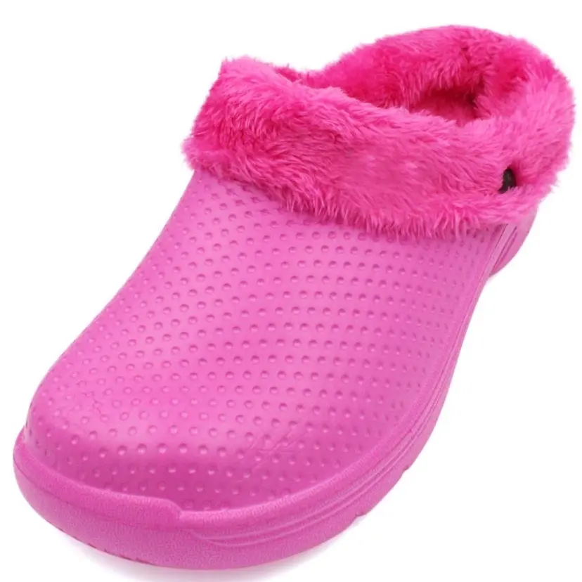 New Women's Faux Fur Lined Clog House Slipper Garden Indoor Outdoor Winter Shoe Footwear Walking Shoes Comfort home slippers bunny cute clogs