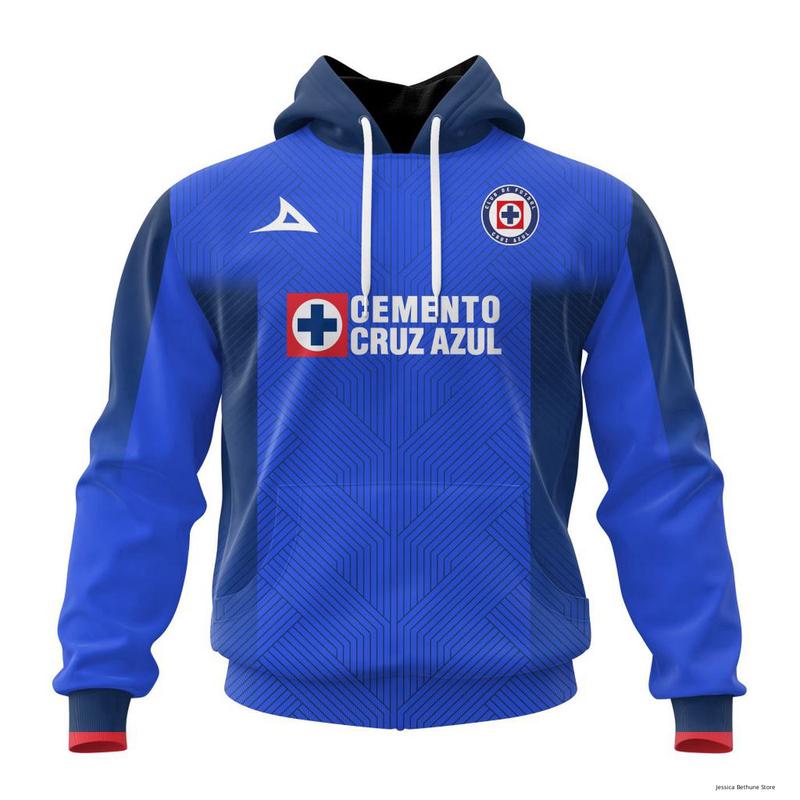 TikTok Shop LIGA MX Cruz Azul 2023 2024 Home Hoodie All over Print