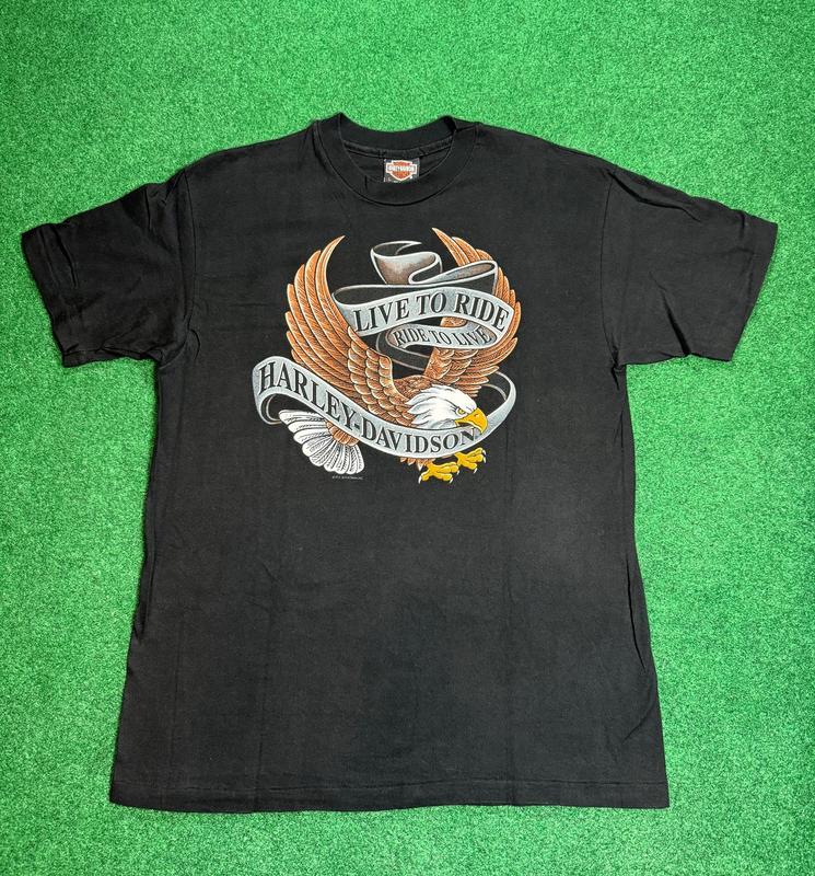 TikTok Shop: Vintage 80s/90s Harley Davidson Live To Ride 3D Emblem Style T  Shirt