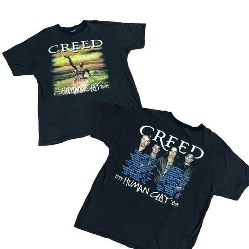 TikTok Shop: CREED 1999 Human Clay Band Tour Date T-Shirt 2 sided