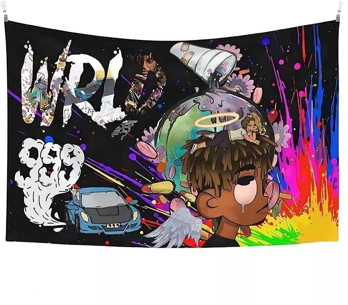 TikTok Shop Juice Wrld Tapestry Poster Boutique Aesthetic Wrld 999 Poster Rapper Tapestry Wall Hanging Wall Decorations for Living Room Bedroom Home Decor