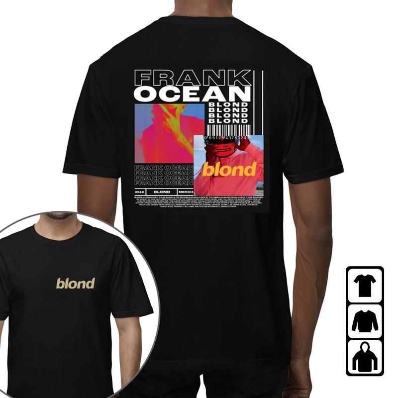 TikTok Shop Frank Ocean BLOND Blond Album Frank Ocean Blond Album Cover Tee Gif For Him Vintage Style Unisex Shirt Hot Trending Shirt Full Color Full Sizes Cotton Unisex