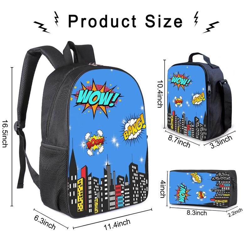 TikTok Shop Godzilla Backpack Schoolbag 3 Piece Set With Lunchbox And Pencil Case