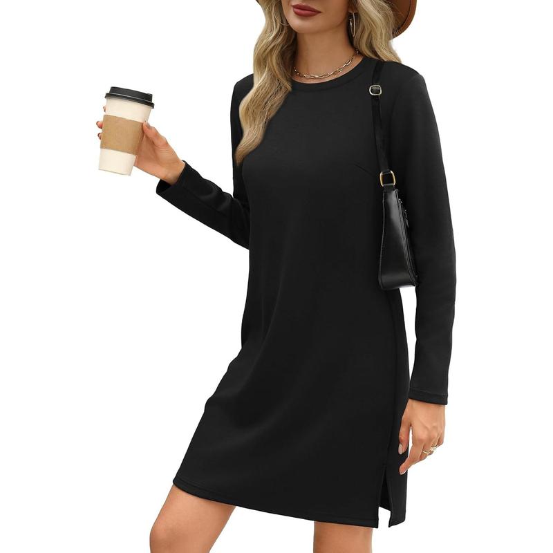 TikTok Shop Women 2024 Casual Long Sleeve Dress Fall Fashion Cozy Travel Airport Outfits