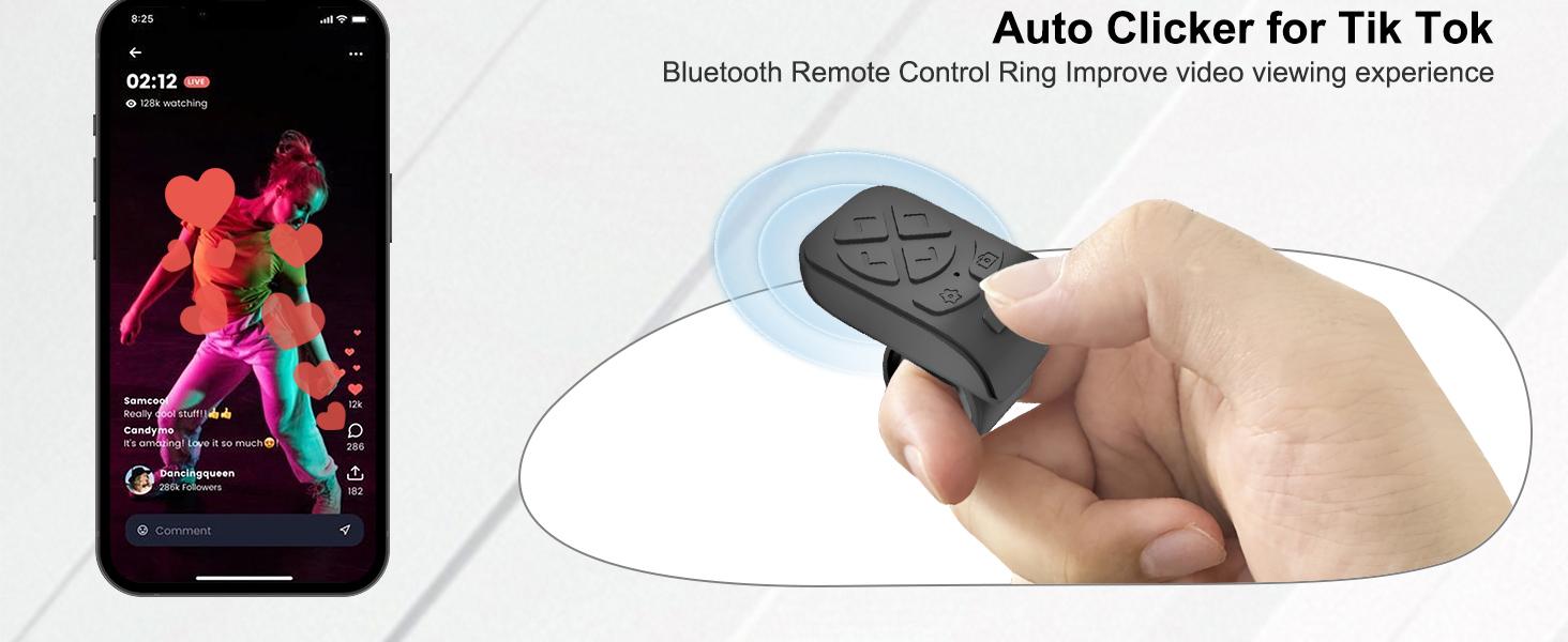 Bluetooth Scrolling Ring Remote for TikTok & More