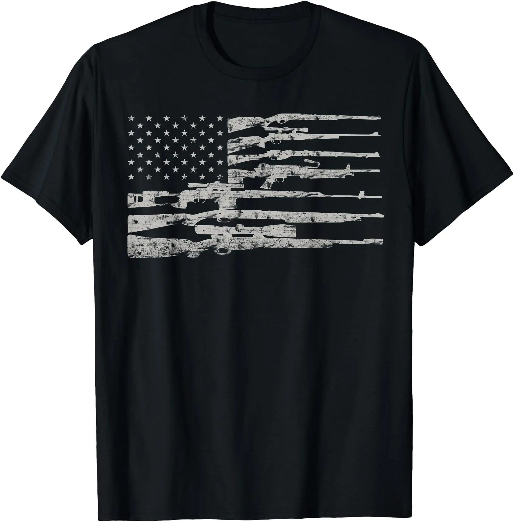 Big American Flag With Machine Guns T-Shirt 2a Flag Shirt Big American Flag With Machine Guns T-Shirt 2a Flag Shirt