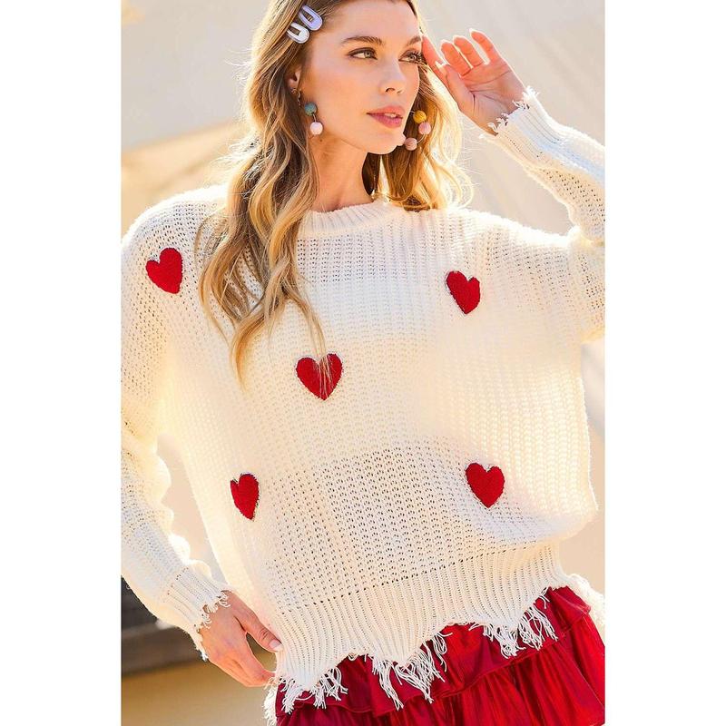 Frayed heart sweater best sale