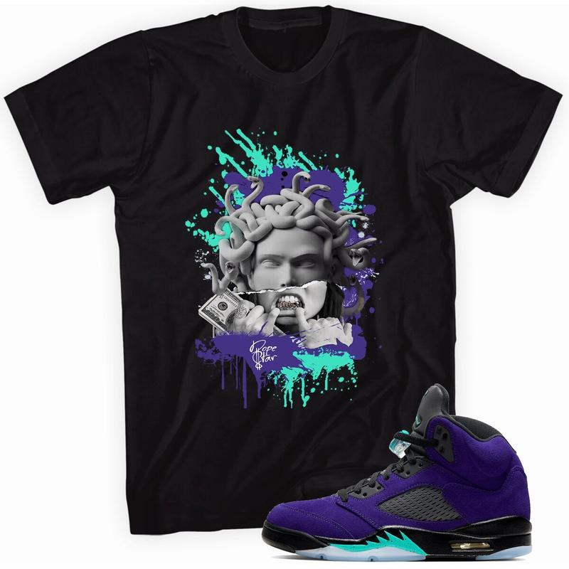 TikTok Shop Medusa T shirt Made to Match Jordan 5 Retro Alternate Grape