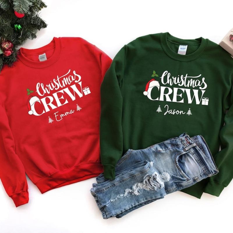 TikTok Shop Custom Christmas Crew Sweatshirts Family Christmas Sweatshirts Matching Christmas Hoodies Christmas Party Sweatshirts Toddler Hoodies