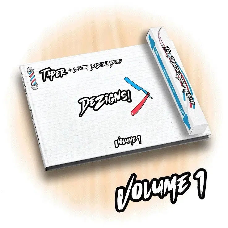 The DeZigns! Book Volume 1 – Back And Side Taper Designs Now with Custom Drawing Board!