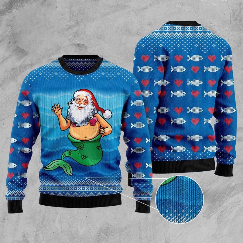 Mermaid ugly christmas sweater best sale