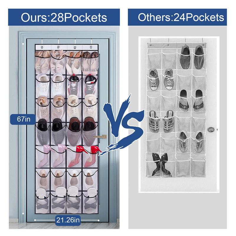 28 Grids Over Door Shoe Organizer Rack Closet Hanging Storage Holder Hanger  Bag