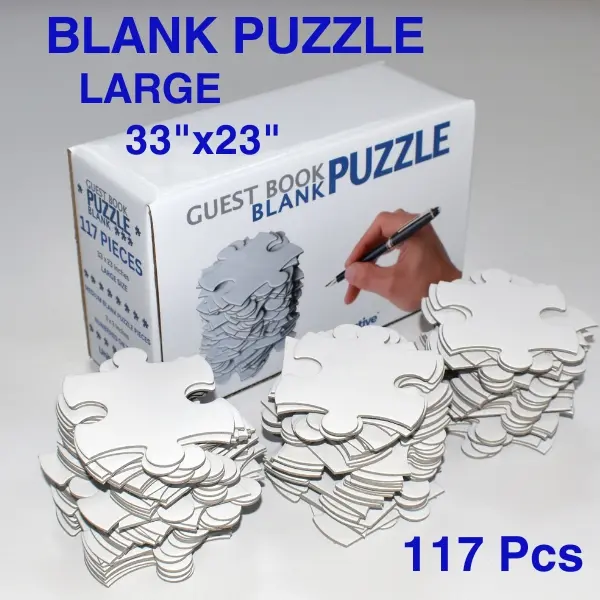 Large Guest Book Blank Puzzle 33x23 inches, 117 Pieces - Ideal for Wedding Birthday Party Events, DIY Painting, Craft Projects, Guest Book Alternative