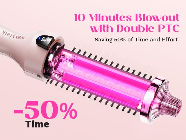 Product Introduction of Wavytalk Blowout Boost Ionic Thermal Brush 1 1/2 Inch with LED Display, 300℉-420℉ for Different Hair Types, 120-240V Universal Voltage 13