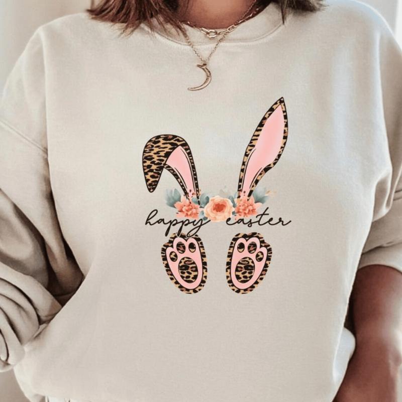 Womens Happy Easter Leopard Bunny Rabbit Gift T-Shirt Womens Happy Easter Leopard Bunny Rabbit Gift T-Shirt
