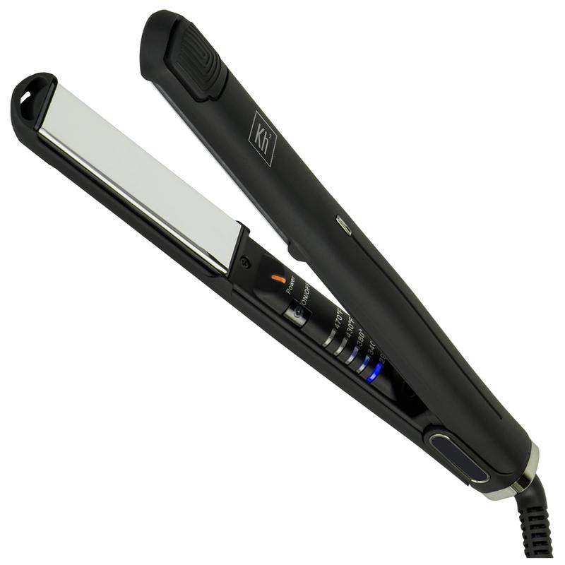 TikTok Shop KH2 Titanium Flat Iron Hair Straightener and Curler 2 in 1 Professional Hair Styling Tool Hair Straightner for All Types of Hair Frizz Control One Pass Flat