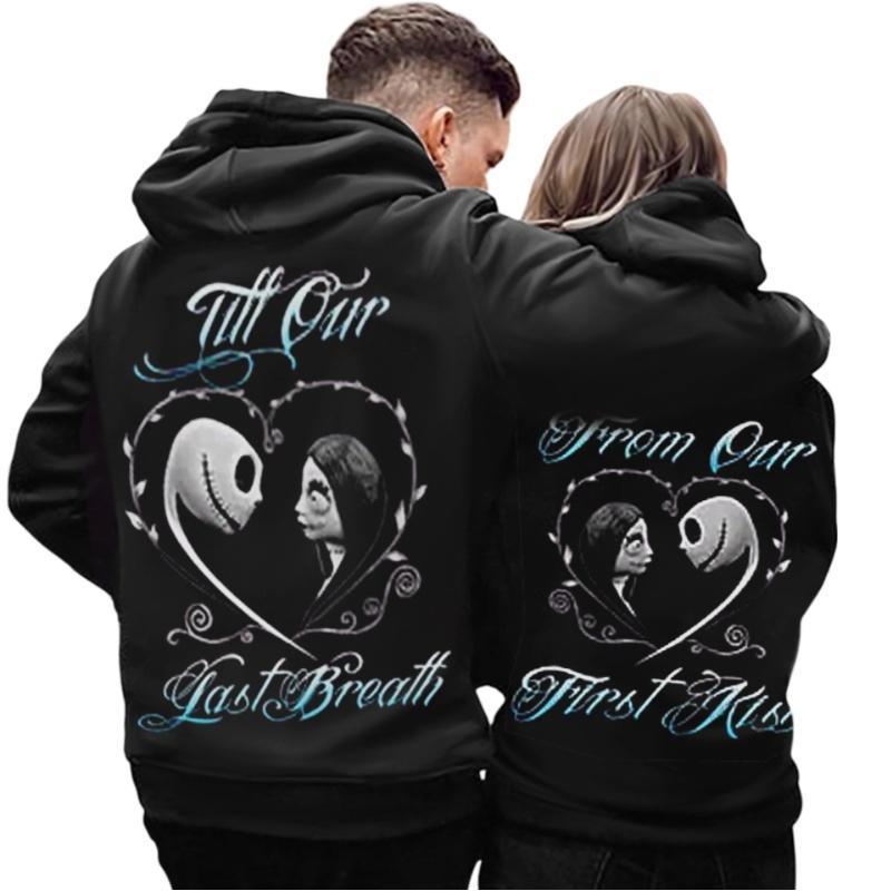 TikTok Shop Vintage Jack And Sally Couple Hoodie Funny Couples Shirt Matching Hoodies Bf And Gf Shirt Sweatshirt Hoodie Sweatshirt Crewnecks Hoodies Gifts Suitable for Anyone