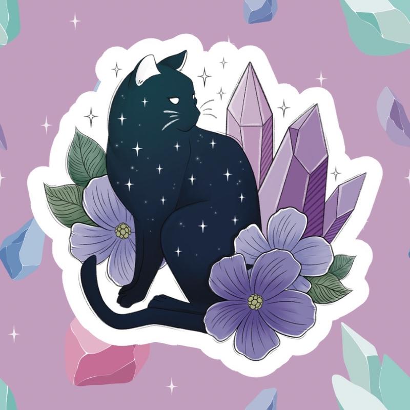 Crystal cat vinyl sticker - TikTok Shop