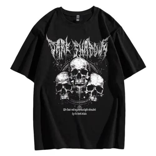 TikTok Shop: Vintage Y2K Affliction Grunge Punk Men Gothic Shirt - Slogan &  Skull Print Tee Shirt School Halloween Top Menswear Streetwear Crewneck  Shortsleeve