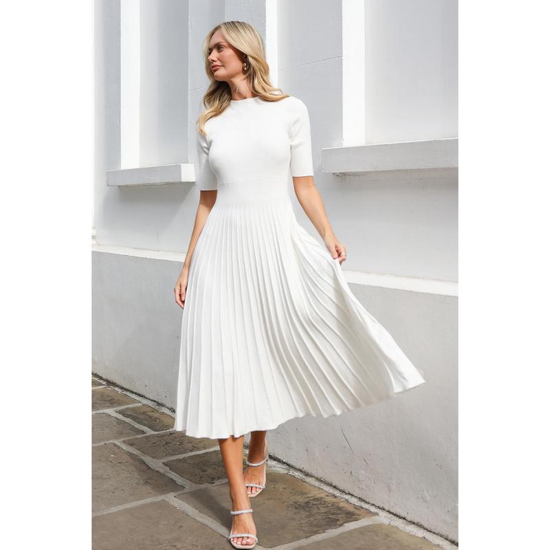 Glamorous white pleated midi skirt best sale