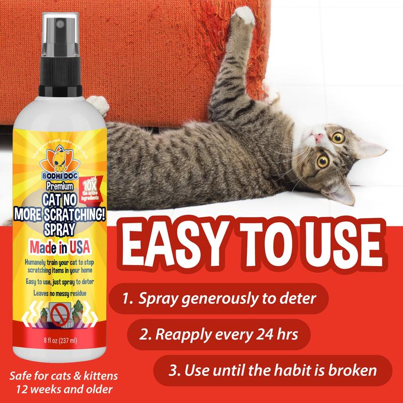 TikTok Shop Bodhi Dog Cat No More Scratching Spray Cat Deterrent Spray for Indoor Outdoor Use Safe Training Cat Scratch Spray with Essential Oils Cat Scratch Deterrent for