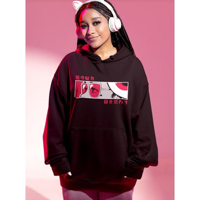 TikTok Shop BLRD Girl Kitsune Hoodie Trendy Hoodie cute hoodies Tumblr Hoodie Oversized Hoodie Aesthetic Hoodie FAOCC