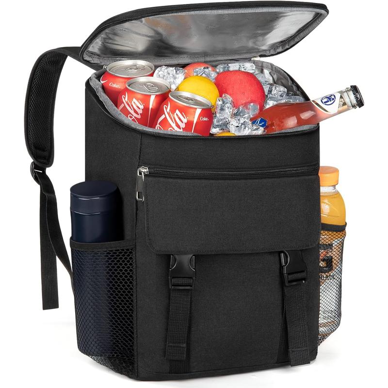 TikTok Shop Backpack Cooler Soft Cooler Backpack Insulated Leak Proof 30 Cans Travel Cooler Bag for Picnic Camping Beach Hiking BBQ Lunch Sandproof Water Resistant Black