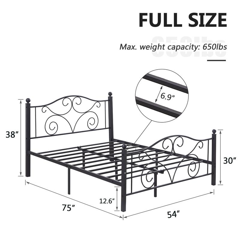 Material Metal Frame, Heavy duty steel Slat (No box spring needed)