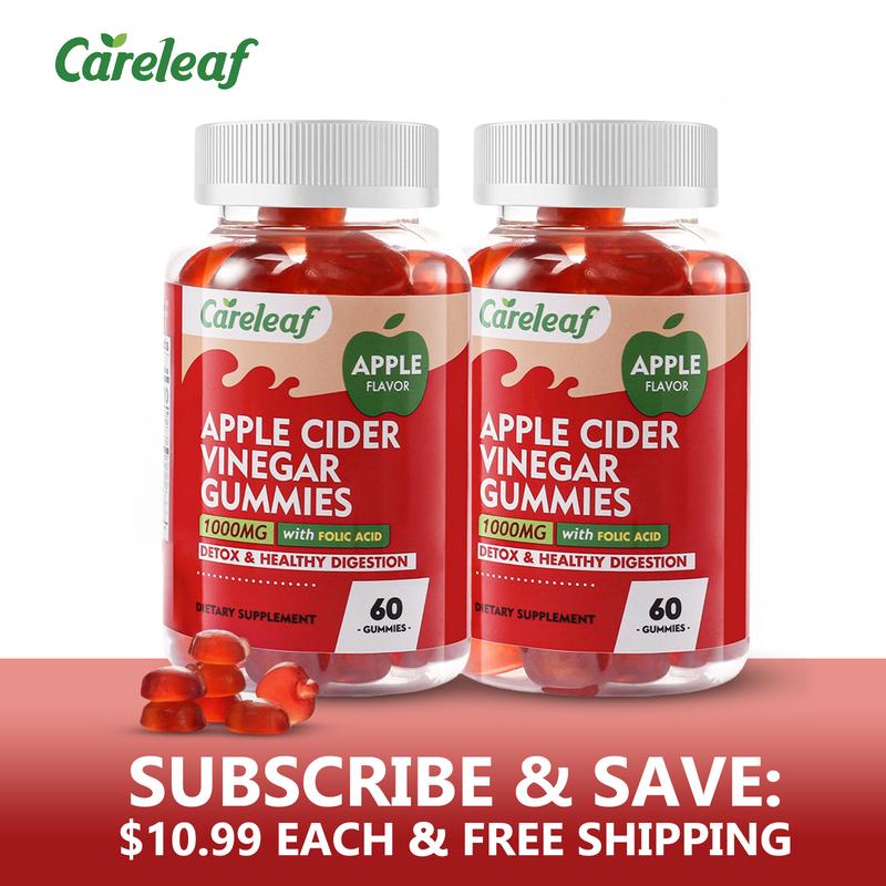 Careleaf 1000mg Apple Cider Vinegar Gummy Edible Supplement with ...