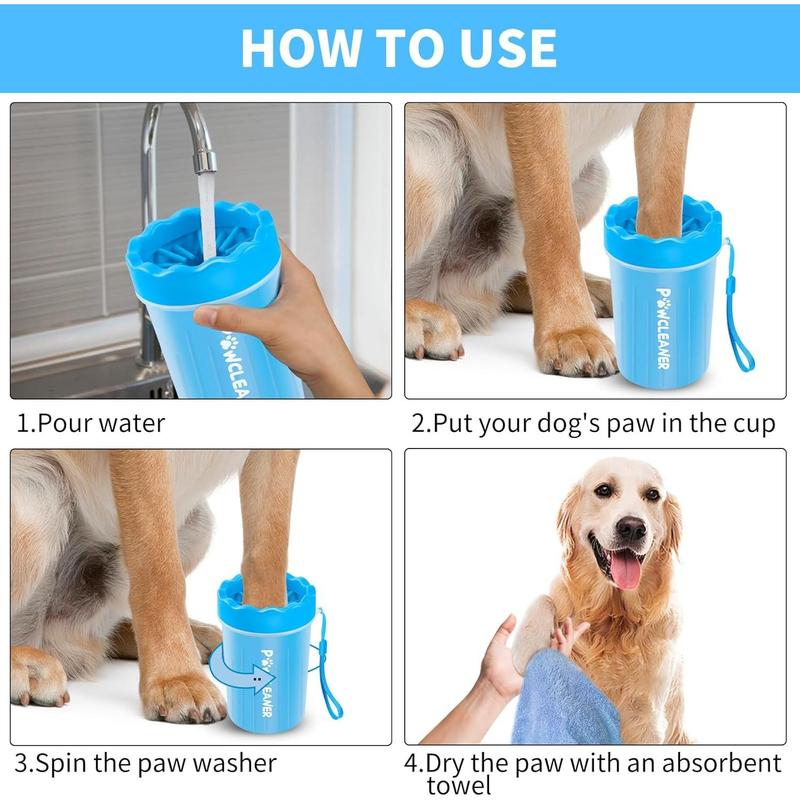 TikTok Shop Dog Paw Cleaner Washer Buddy Muddy Pet Foot Cleaner for Small Medium Large Breed Dogs Cats with 3 absorbent towel