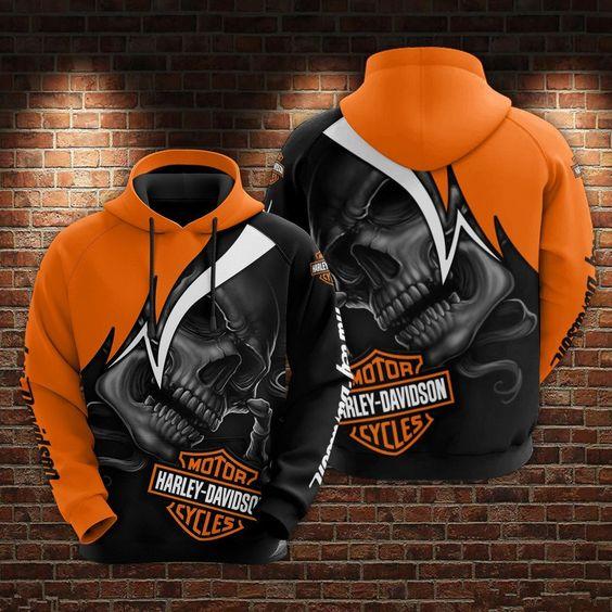 Harley skull hoodie best sale
