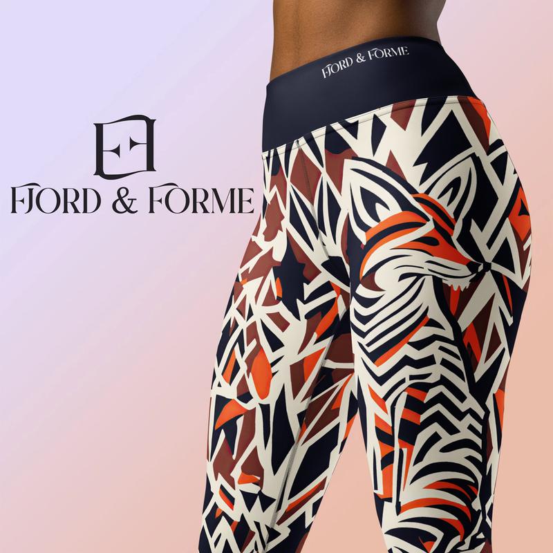 TikTok Shop Fox Print Yoga Pants Animal Pattern Leggings High Waisted Leggings Gym Leggings Spandex Activewear Trendy Legwear Sports Tights