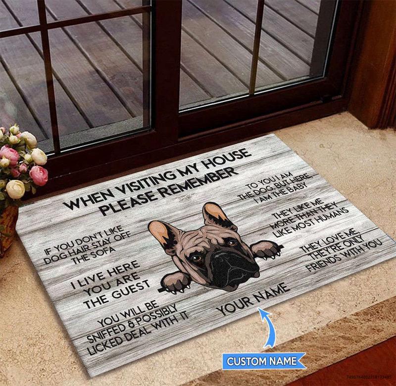 TikTok Shop French Bulldog Rug French Bulldog Doormat Visiting My House Mat Perfect Gift For Dog Lovers Dog Rug France Bulldog Gift Dog Mat